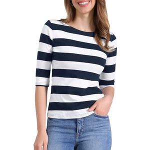 Allegra K Dames Saint Patrick's Day Elleboogmouwen Boothals Slim Fit Gestreepte Top