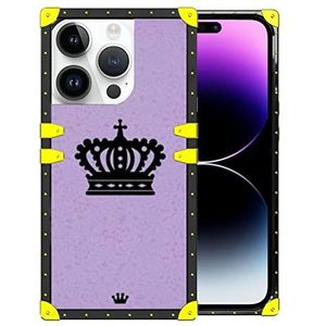 Square Edge Phone Case iPhone 14 Pro Crown Gold Corner Bumper Protection Case voor iPhone 14 Pro