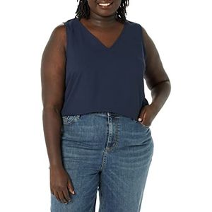 Amazon Essentials Dames Regular-Fit mouwloze gelaagde tanktop (verkrijgbaar in grote maten), marineblauw, S