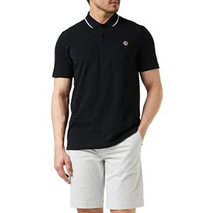 Ted Baker Mmb-Camdn-ss Poloshirt voor heren, met button-down-kraag, zwart, XL