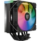 Nfortec Centaurus X2 CPU-luchtkoeler, 4 buizen met 120 mm, ARGB-verlichtingstechnologie, ventilator met PWM-bediening, INTEL- en AMD-fitting, zwart