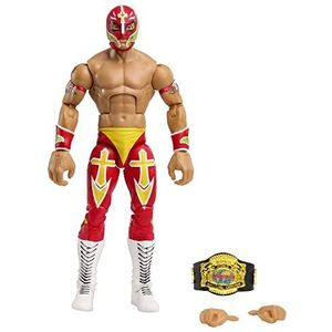 WWE HKN82 decoratieve figuur Elite Rey Mysterio met accessoires, om te verzamelen, speelgoed voor kinderen, vanaf 3 jaar, HKN82 figuren, meerkleurig