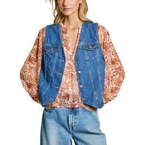 Pepe Jeans Dames Maeve, shirt, blauw, L, Blauw (Denim), L