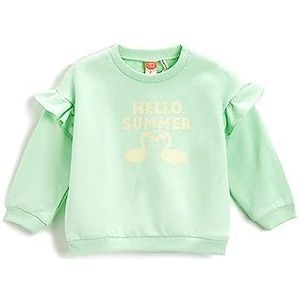 Koton Bedrukt Frilled sweatshirt katoen trainingspak baby meisjes, pistachegroen (150), Size: 12/18 moiss