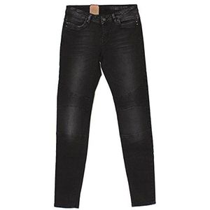 edc by ESPRIT Skinny jeans voor dames in bikerlook, zwart (black dark wash 911), 26W x 32L