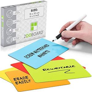 2DOBOARD Herschrijfbare Scrum Magneten voor elk Whiteboard - Perfect voor een Lean, Kanban of Scrum Board - Makkelijk beschrijven en wissen - Set van 25 herschrijfbare magneten - 15 x 10 cm