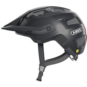 ABUS MTB-helm MoTrip MIPS - fietshelm voor een veilige instap in het mountainbiken - met impactbescherming - voor mannen en vrouwen - zwart glanzend, maat L