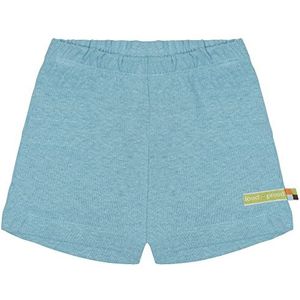loud + proud Uniseks kindershort met linnen, GOTS-gecertificeerde shorts, lagoon, 62/68 cm