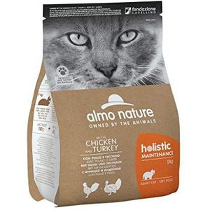 Almo Nature Holistic Maintenance met kip en kalkoen, droogvoer voor volwassen katten, 2 kg