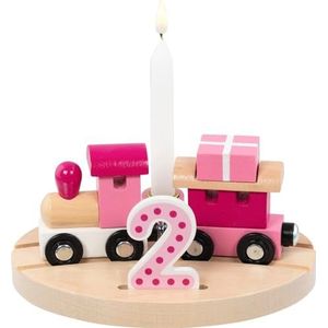 goki 60667 Verjaardagstouw Lille Hout, voor de decoratieve verjaardagstafel met cijfers 1 2 3 4 5 6, in roze voor meisjes, perfecte decoratie voor kinderverjaardagen, 16 cm x 12 cm x 7 cm, vanaf 1