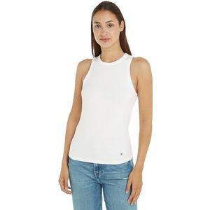 Tommy Hilfiger Dames slanke 5x2 rib tanktop Ns andere gebreide tops, wit, XXS, Ecru, XXS