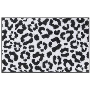 Juicy Couture Ombre Leopard print badmat 20x34 inch - Machine Wasbaar Luipaard Print Tapijt - Antislip Duurzaam Zwart en Wit Badkamer Tapijt - 100% polyester Zeer Absorberende Sneldrogende Badkamer