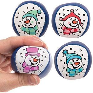 Baker Ross AX439 Mini Sneeuwman Stressbal - Set Van 6, Stuiterballen, Perfect Voor Kinderfeestjes En Kleine Geschenkjes