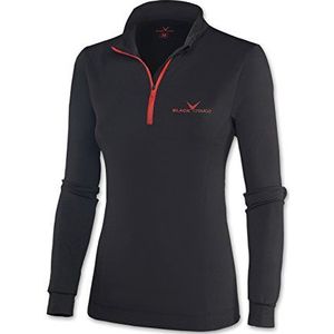 Black Crevice Dames Ski Rolli Zipper Shirt, zwart/rood, 38