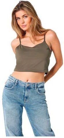 NOISY MAY Crop Top NMTERESA Kaki