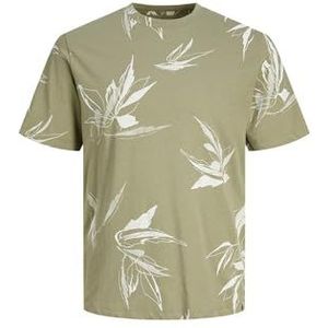 JACK & JONES Jorcrayon AOP Tee Ss Crew Neck T-shirt voor heren, oil green, S