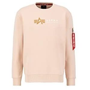 ALPHA INDUSTRIES Alpha Label Sweater T-Shirt, Pale Peach, 2 XL Uniseks Volwassenen, Pale Peach, XXL
