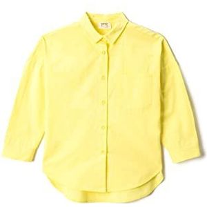 Koton Oversized katoenen shirt met één zak, lange mouwen, voor meisjes, geel (160), 6-7 Jaar