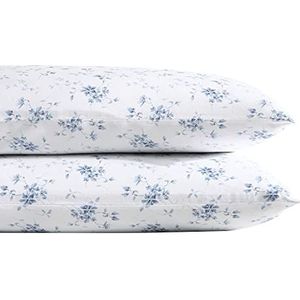 Laura Ashley Home - Satijn Collectie - 2 stuks kussensloop set - 100% katoen, zijdezachte en lichtgevende glans, rimpelbestendig beddengoed, tuinmuze