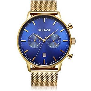 XCOAST Stormbreaker Tijdloos polshorloge voor heren/chronograaf, Goud blauw, armband