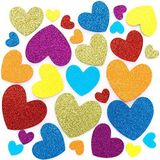 Baker Ross Regenboog Hart Glitter Foam Stickers - 210 Stuks, Valentijnsdag Glitter Foam Stickers voor kinderen om te maken, ontwerpen en versieren (FC459)