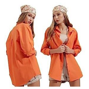 Mt Clothes oversized hemd oranje 36, Oranje, 34