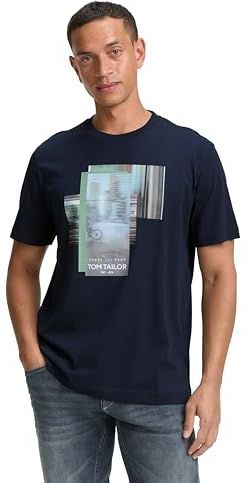 TOM TAILOR - Shirt - Nachtblauw - Grijs - Lichtgroen - Wit