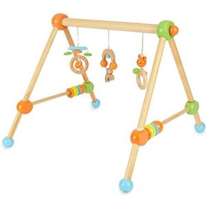 Bieco Speeltrapezium, houten speelboog voor baby's, met figuren en ballen, speelboog van hout voor baby's, speeltrapezium van hout, babymobiel hout, activiteitencentrum voor baby's, houten speelgoed