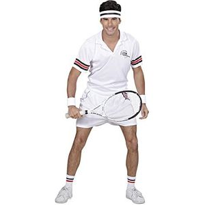 Widmann - Kostuum tennisspeler, T-shirt, broek, zweetband, carnaval, themafeest