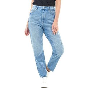 M17 Dames Denim Mom Jeans Hoge Taille Comfortabele Casual Katoenen Broek met Zakken (14, Middenblauw), Mid Blauw, 44