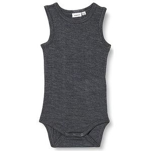 Bestseller A/S Baby-jongens NBMWANG Wool Needle Tank XXIII Body, Zilver Filigree/AOP: AOP, 80, Zilver filigreen/Aop: AOP, 80 cm