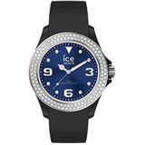 Ice-Watch - ICE star Black deep blue - Zwart dameshorloge met siliconen armband - 017236 (Maat S)