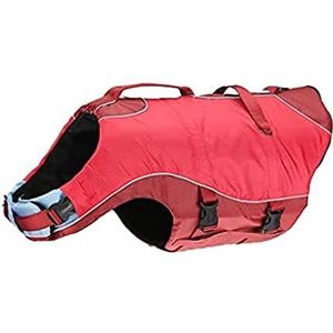 Kurgo Surf N Turf Hondenzwemvest, scheurbestendig materiaal, uitgerust met reflectoren en 2 handgrepen, maat XL, rood