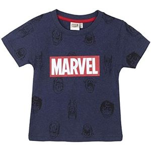 CERDA, Capitan Mavel T-shirt voor kinderen, korte mouwen, Thor, Hulk, Captain America, Iron Man, zomerT-shirt, 100% katoen, officieel Marvel-gelicentieerd product, donkerblauw, 4 jaar jongens,