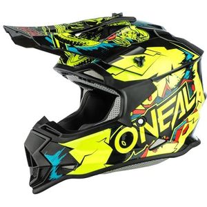 O'NEAL | Motocross Helm | Kinderen | MX Enduro | ABS Shell, Veiligheidsnorm ECE 22.05, Ventilatiegaten voor optimale ventilatie & koeling | 2SRS Helm Villian Jeugd | Neon Geel | Maat M