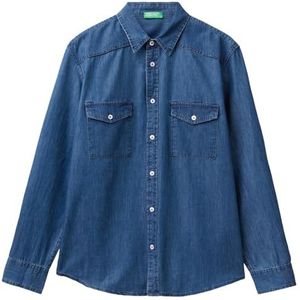 United Colors of Benetton heren overhemd, Blauw, XS