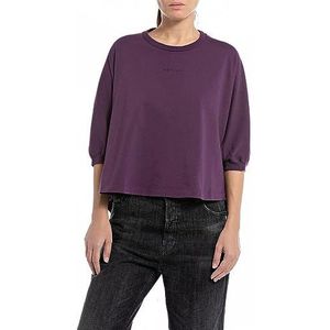Replay T-shirt voor dames, Shadow Purple 468, XS