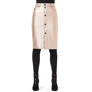 G-STAR RAW Dames Noxer Pencil Button Slim Skirt, Goud metallic 8973-c406, 25W DE