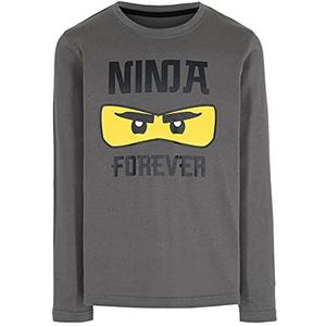 LEGO Ninjago T-shirt met lange mouwen voor jongens, Donkergrijs, 110 cm