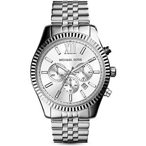 Michael Kors - Lexington Collection, zilverkleurige roestvrijstalen band, horloge voor heren MK8405
