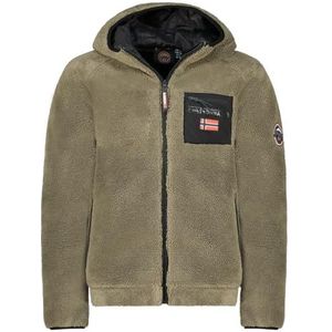 Geographical Norway Udaf Heren Dikke Fleece Warme Ritssluiting - Sweatjack Winter Warm Heren Zacht - Sweatshirt met Lange Mouwen - Ideaal Herfst Winter (Kaki XL), Kaki, XL