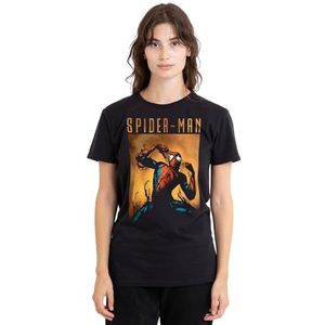 mandarin creative ltd Spider-Man Creeping Venom dames T-shirt, zwart, klein, Zwart, S