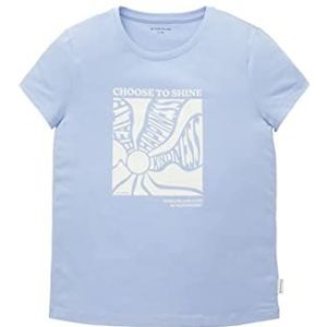 TOM TAILOR T-shirt voor meisjes en kinderen met print, 12819 - Parisienne Blue, 128 cm