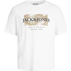 JACK & JONES Jorcrayon Branding Tee Ss Crew Neck Jnr T-shirt voor jongens, wit (bright white), 140 cm