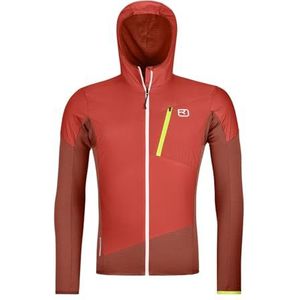 Ortovox - Ladiz Hybrid Jacket - Windjack - Rood - Capuchon, Stretch, Winddicht, 72% Polyester, 22% Wol, 6% Polyamide