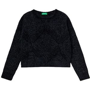 United Colors of Benetton trui voor meisjes en meisjes, Nero 100, 170 cm