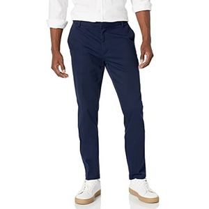 Amazon Essentials Heren Slim-Fit Kreukbestendige Flat-Front Stretch Chino Broek, Navy, 35W x 34L