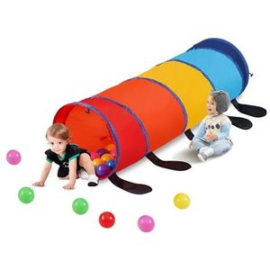 VEVOR Speeltunneltent voor kleine kinderen, 1540 x 1385 x 460 mm, kleurrijke pop-up rups-kruiptunnel, inklapbaar cadeau voor jongens en meisjes, kruiptunnel voor binnen en buiten, meerkleurig