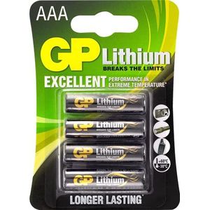 GP Batteries Lithium Primary AAA - 4 Wegwerpbatterij Alkaline
