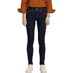 ESPRIT Gerecycled: skinny jeans met middelhoge tailleband, Blue Rinse, 34W / 30L